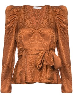 animal print ruffle sleeve top A.L.C.