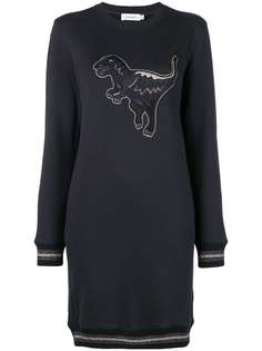 embroidered dinosaur sweatshirt dress Coach