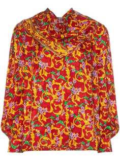 floral print draped silk blouse Push Button