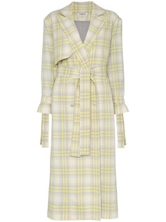 check wool trench coat Materiel