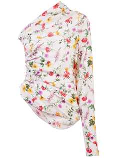блузка с открытыми плечами и цветочным принтом Hellessy