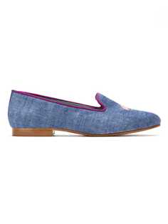 Flamingo embroidered loafers Blue Bird Shoes