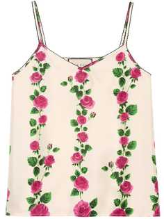 топ с принтом 'Rose Garden' Gucci