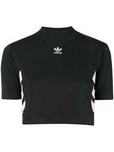 укороченная футболка с логотипом Adidas