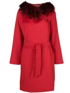 пальто с запахом и поясом Max Mara Studio