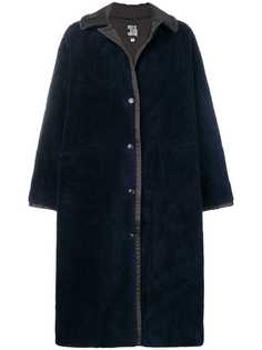 пальто оверсайз с искусственным мехом Claude Montana Vintage