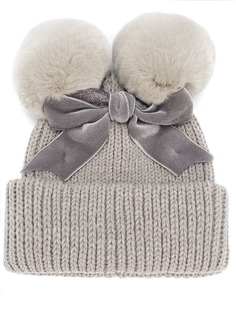 pom-pom ribbon beanie hat Ca4la