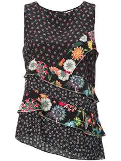 floral ruffle tank top Nicole Miller