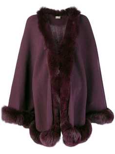 fox trim knitted cape N.Peal