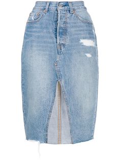 front slit denim skirt Levi's