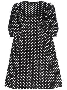polka dot print flared cotton mini dress Paskal