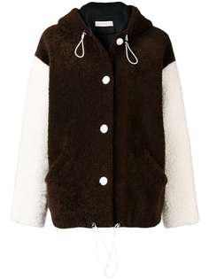 contrasting sleeve shearling jacket Inès & Maréchal