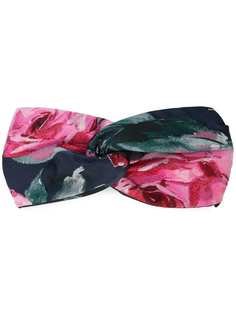 floral-print knotted headband Maison Michel