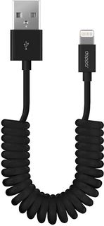 Кабель DEPPA витой, USB A(m) - Lightning (m), 1.5м, черный [72121]