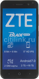 Смартфон ZTE Blade A520, синий