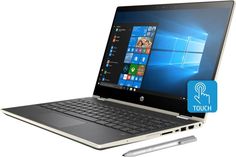 Ноутбук-трансформер HP Pavilion x360 14-cd0010ur, 14&quot;, Intel Core i5 8250U 1.6ГГц, 8Гб, 1000Гб, 128Гб SSD, Intel UHD Graphics 620, Windows 10, 4GU34EA, золотистый
