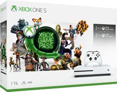 Игровая консоль MICROSOFT Xbox One S с 1 ТБ памяти, Абонемент Xbox Game Pass сроком на 3мес. и Золотой статус Xbox Live Gold на 3мес., 234-00357, белый