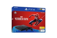 Игровая консоль SONY PlayStation 4 с 1 ТБ памяти, игрой Marvel’s Spider-Man, CUH-2108B, черный