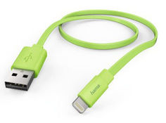 Кабель HAMA Flat, Lightning (m) - USB A (m), 1.2м, зеленый [00173647]