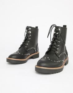 Ботинки на шнуровке с заклепками Glamorous - Черный