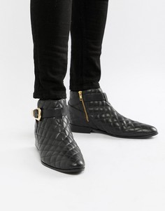 Черные кожаные ботинки челси со стеганой отделкой House Of Hounds Harpy - Черный