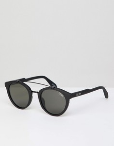 Круглые солнцезащитные очки с поляризованными линзами и двойной переносицей Quay Australia - Черный