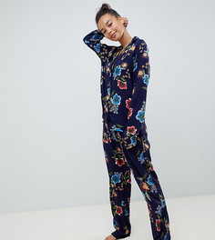 Пижамный комплект из 100% модала ASOS DESIGN Tall - Темно-синий