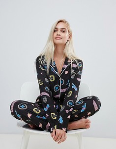 Пижамные рубашка и штаны из 100% модала ASOS DESIGN - Мульти