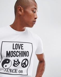 Белая футболка с логотипом Love Moschino - Белый