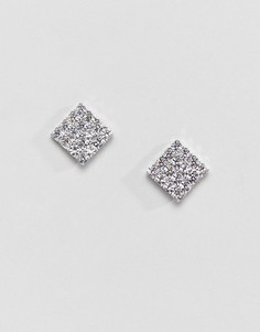 Серьги-гвоздики с кристаллами Swarovski Krystal London - Серебряный