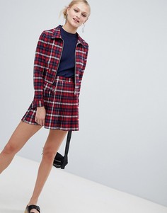 Комбинируемая плиссированная мини-юбка в клетку Monki - Мульти