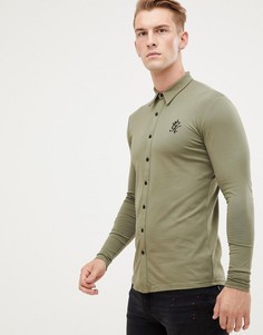 Трикотажная рубашка оливкового цвета Gym King - Зеленый
