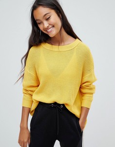 Вязаный джемпер горчичного цвета с длинными рукавами Pull&bear - Желтый Pull&;Bear