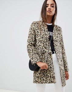 Строгое пальто с леопардовым принтом Missguided - Мульти