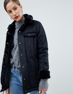 Куртка с подкладкой из искусственного меха и шнурком Native Youth Premium - Черный