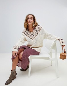 Свитер с узором Moon River - Белый