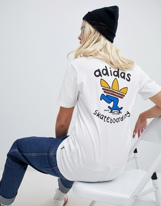 Белая футболка с принтом adidas Skateboarding Coasting - Белый