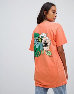 Свободная футболка с тропическим принтом на спине RIPNDIP - Розовый