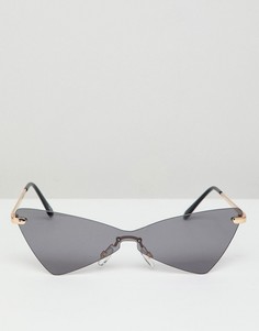 Солнцезащитные очки бабочка без оправы ASOS DESIGN - Черный