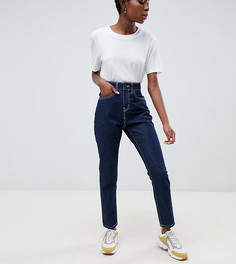 Темные джинсы в винтажном стиле с контрастными строчками Noisy May Petite - Синий