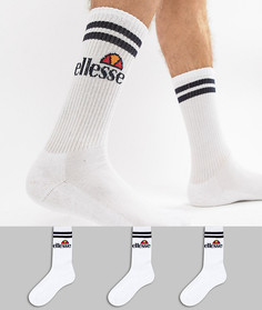 Набор из 3 пар белых носков ellesse Pullo - Белый