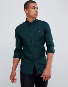Зеленая фактурная рубашка узкого кроя Farah Steen - Зеленый