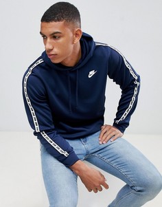 Худи темно-синего цвета с отделкой лентой Nike AR4914-451 - Темно-синий