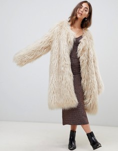 Шуба из искусственного меха Free People - Кремовый