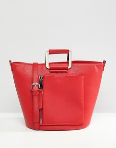 Красная сумка-тоут с карманом на молнии Faith - Красный