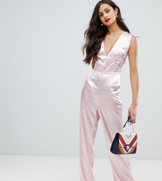 Комбинезон с глубоким вырезом и широкими штанинами UNIQUE21 - Розовый