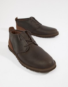 Коричневые кожаные ботинки чукка Ugg Maksim - Черный