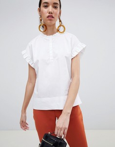 Рубашка с оборками In Wear Saia - Белый