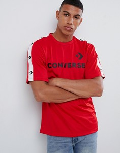 Красная футболка с фирменной лентой Converse 10007090-A01 - Красный