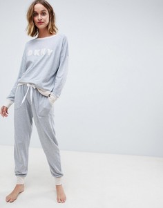 Пижамный комплект с топом и джоггерами DKNY - Серый